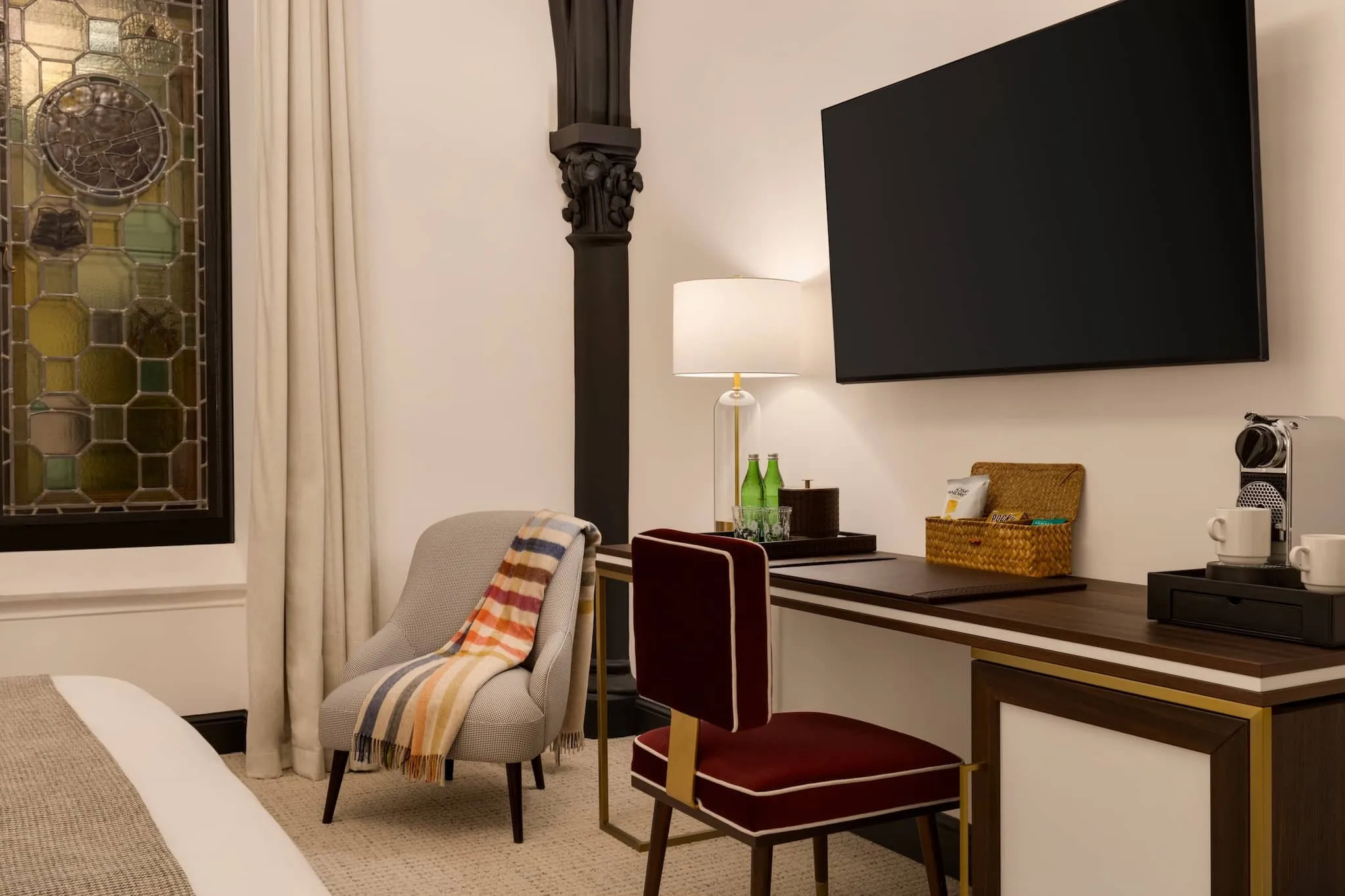 The Chemists' Club Hotel's Alchemy Suite offers a work station that's spacious to keep you productive