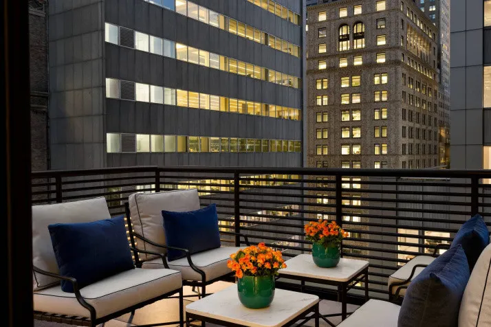 A few of the rooms at The Chemists' Club Hotel feature terraces and balconies, giving inspiring views of the city